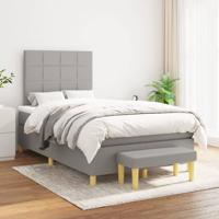 Boxspring met matras stof lichtgrijs 120x200 cm