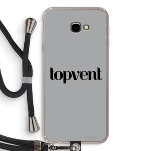 Topvent Grijs Zwart: Samsung Galaxy J4 Plus Transparant Hoesje met koord
