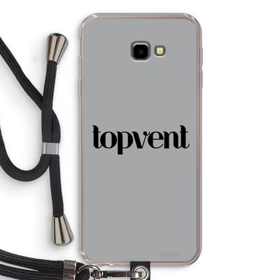 Topvent Grijs Zwart: Samsung Galaxy J4 Plus Transparant Hoesje met koord