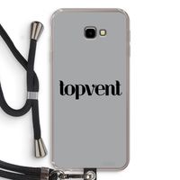 Topvent Grijs Zwart: Samsung Galaxy J4 Plus Transparant Hoesje met koord