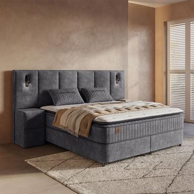 2-Persoons Boxspring met Opbergruimte - Cresta - Antraciet 160x200 cm - Pocketveringen - Inclusief Topper - Dekbed-Discounter.nl