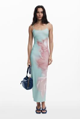 Midijurk met bloemenprint - BLUE - XL