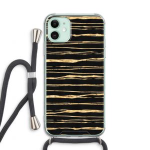 Gouden strepen: iPhone 11 Transparant Hoesje met koord