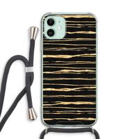 Gouden strepen: iPhone 11 Transparant Hoesje met koord