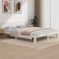 Bedframe massief grenenhout wit 160x200 cm