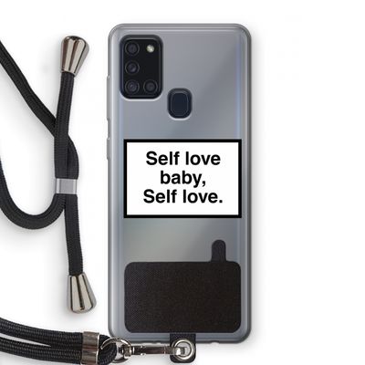 Self love: Samsung Galaxy A21s Transparant Hoesje met koord