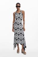 Lange jurk met cirkels - BLACK - XL