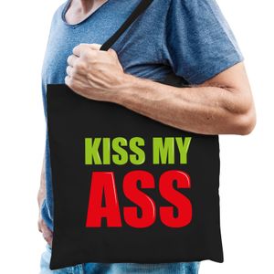 Kiss my ass cadeau tas zwart voor heren