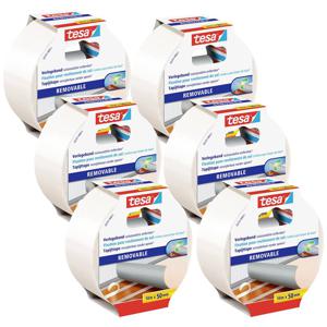 tesa 55731-00500-11 Dubbelzijdige tape-set Wit (l x b) 10 m x 50 mm 6 stuk(s)