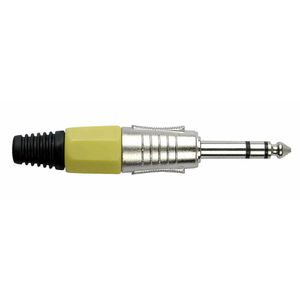 DAP 6,3mm Jackplug stereo zilver met geel eindkapje