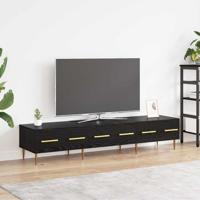 TV-kast met lade Zwart Eiken 150 x 36 x 30 cm Bewerkt hout