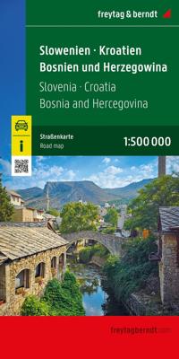 Wegenkaart - landkaart Slovenië - Kroatië - Bosnië-Herzegovina | Freytag & Berndt