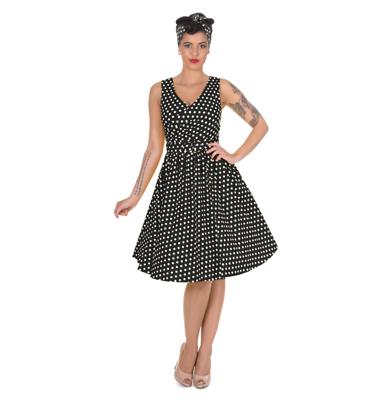 May V Neck Swing Dress Black Polka Dots-48 (NL)/ 22 (UK) | 50% korting May V Neck Swing Dress Black Polka Dots-48 (NL)/ 22 (UK) | 50% korting