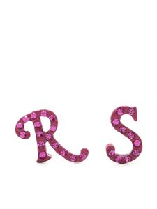 Raf Simons puces d'oreilles à plaque logo - Rose