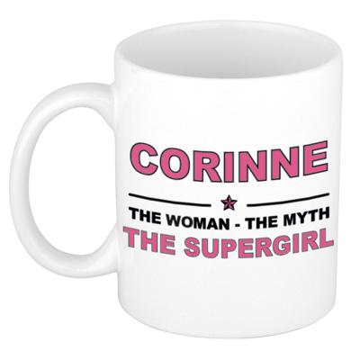 Corinne cadeau mok - Woman Myth Supergirl - naam koffiemok - 300 ml - collega - moederdag
