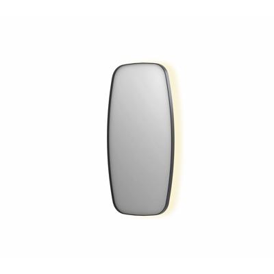 Spiegel INK SP30 50x4x100 cm incl. Indirect LED-Verlichting Rondom en Spiegelverwarming Geborsteld Metal Black