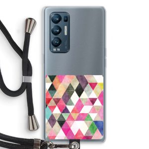 Gekleurde driehoekjes: Oppo Find X3 Neo Transparant Hoesje met koord