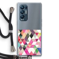Gekleurde driehoekjes: Oppo Find X3 Neo Transparant Hoesje met koord