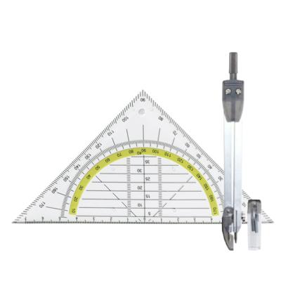 Geodriehoek 3x stuks met passer set - wiskunde school set - Wiskunde/rekenen - Schoolspullen