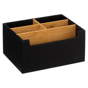 Make-up badkamer sorteer organizer - 5 compartimenten bakje - zwart - 18 x 14 x 9 cm