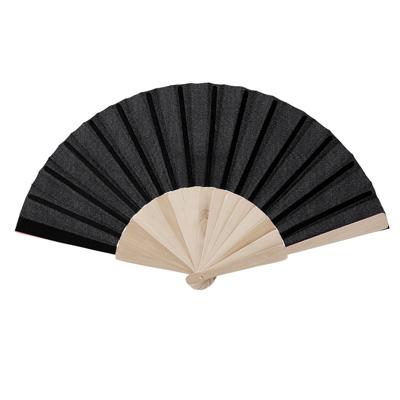 Spaanse waaier - zwart - 42 x 23 cm - hout - verkoelend - handwaaier