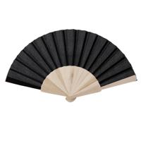 Spaanse waaier - zwart - 42 x 23 cm - hout - verkoelend - handwaaier Spaanse waaier - zwart - 42 x 23 cm - hout - verkoelend - handwaaier