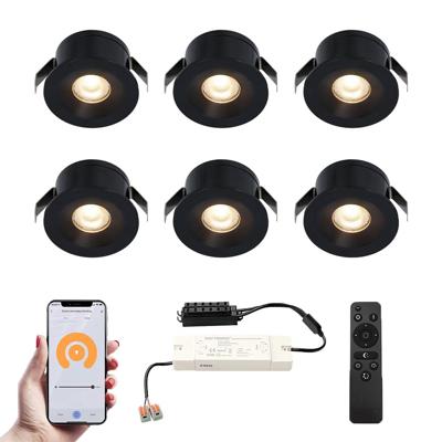 Set van 6 Cadiz Smart LED Mini Inbouwspots - Veranda spots - 12V 3W 200lm - Dimbaar - Wifi & Bluetooth - 2700K - IP44 waterdicht - Zwart Set van 6 Cadiz Smart LED Mini Inbouwspots - Veranda spots - 12V 3W 200lm - Dimbaar - Wifi & Bluetooth - 2700K - IP44 waterdicht - Zwart