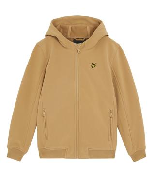 Lyle & Scott winter softshell jas jongens - bruin - capuchon