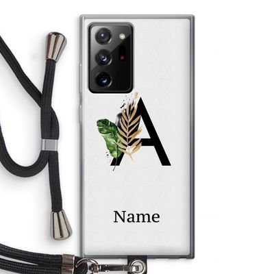 Charcoal Flora: Samsung Galaxy Note 20 Ultra / Note 20 Ultra 5G Transparant Hoesje met koord