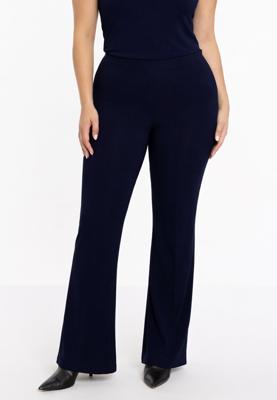 Yoek Pantalon met tailleband flare | Blauw | Maat 54/56
