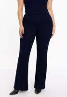 Yoek Pantalon met tailleband flare | Blauw | Maat 54/56