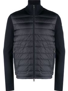 Moncler cardigan matelassé à fermeture zippée - Bleu