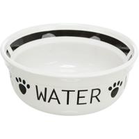 Trixie drinkbak hond water keramiek wit / zwart - thumbnail