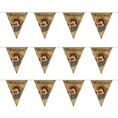 Cowboys en western thema Vlaggenlijn - 3x - 500 cm - versiering - slinger Cowboys en western thema Vlaggenlijn - 3x - 500 cm - versiering - slinger