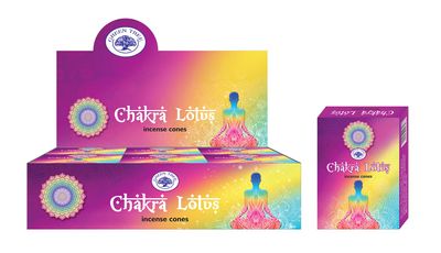 Green Tree Wierook Kegel Chakra Lotus (12 pakjes)