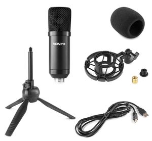 Vonyx CM300B USB studio condensator microfoon - Zwart