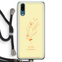 No rain no flowers: Huawei P20 Transparant Hoesje met koord