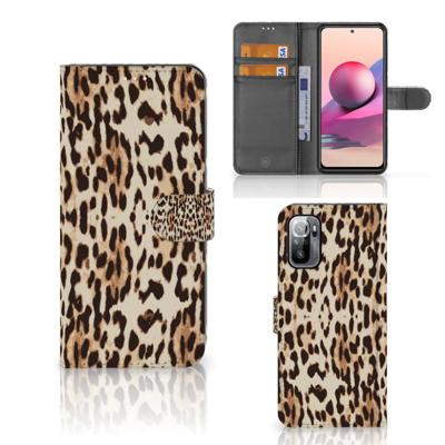 Xiaomi Redmi Note 10/10T 5G | Poco M3 Pro | Telefoonhoesje | Met pasjeshouder | Leopard