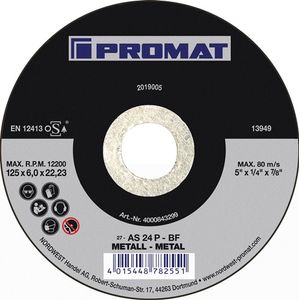 Promat Afbraamschijf | Action | D125xS6mm | gebogen | gat 22,23 mm - 4000843299 4000843299