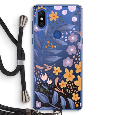 Flowers with blue leaves: Xiaomi Mi Mix 3 Transparant Hoesje met koord