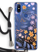 Flowers with blue leaves: Xiaomi Mi Mix 3 Transparant Hoesje met koord
