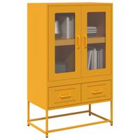 Hoge kast 68x39x111,5 cm staal mosterdgeel