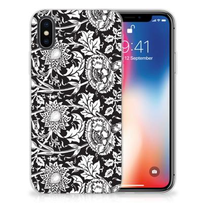 Apple iPhone X | Xs | TPU Case | Black Flowers Apple iPhone X | Xs | TPU Case | Black Flowers