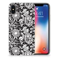 Apple iPhone X | Xs | TPU Case | Black Flowers