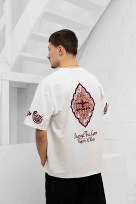 Project X Paris Embroidered T-Shirt Heren Gebroken Wit - Maat XXL - Kleur: Gebroken Wit | Soccerfanshop
