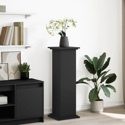 Sokkel met opbergruimte 31x30x90 cm bewerkt hout zwart