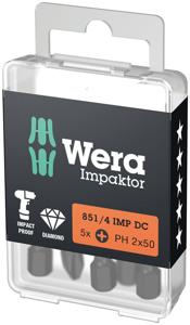 Wera 851/4 IMP DC Impaktor Bits Phillips, PH 2 x 50 mm - 5 stuk(s) - 05057656001