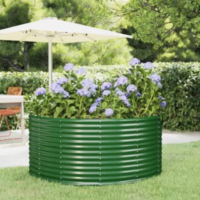 Plantenbak 140x140x68 cm gegalvaniseerd staal groen