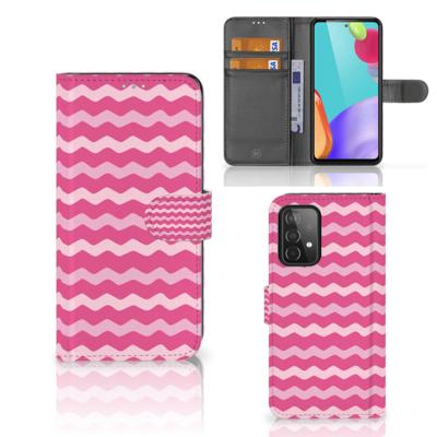 Samsung Galaxy A52 | Telefoon Hoesje | Waves Pink | Portemonnee hoesje