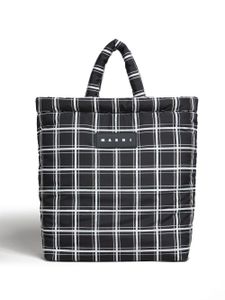 Marni sac cabas Puff à carreaux - Noir